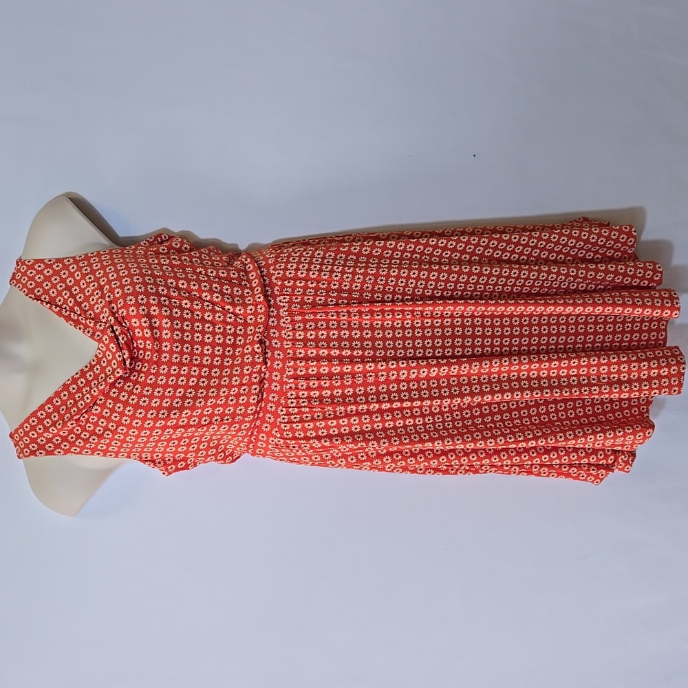 Anthropologie Maeve Brianne Drape Cowl Neck‎ Dress Whimsy Daisy Floral Size L